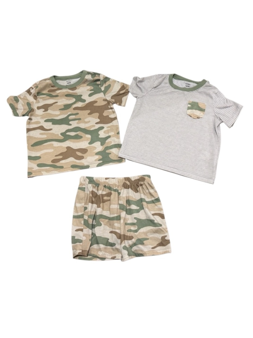 Carters Boys 4T Camo Short Sleeve Shorts PJ Set